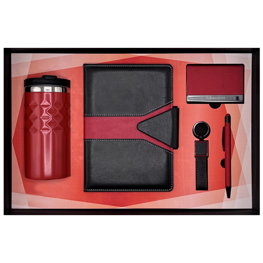 916704 POYRAZ KIRMIZI HEDİYELİK SET