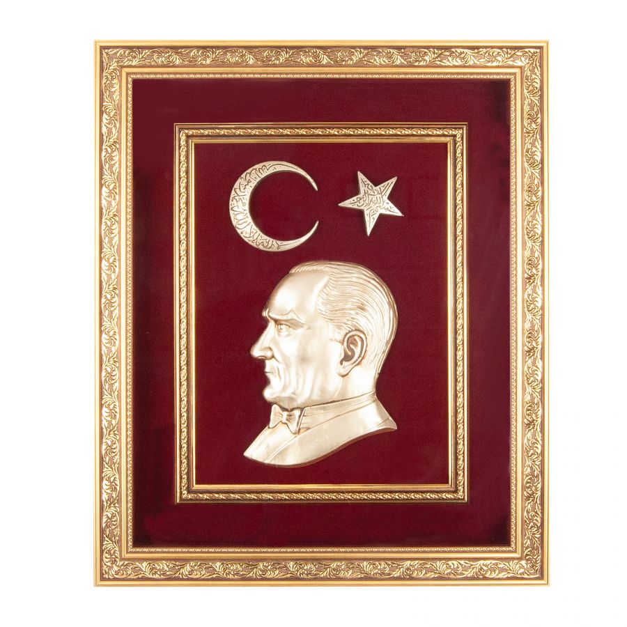 922804 ÖNCÜ KIRMIZI ATATÜRK KABARTMALI TABLO