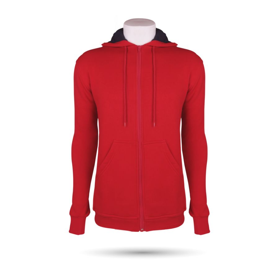 923104-XL ARTOS KANGURU CEPLİ FERMUARLU KIRMIZI XL SWEATSHİRT